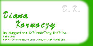 diana kormoczy business card